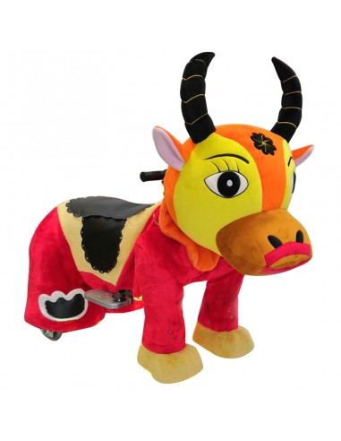 Gele Oranje Os Pluche Elektrische... Gele Oranje Os Pluche Elektrische...