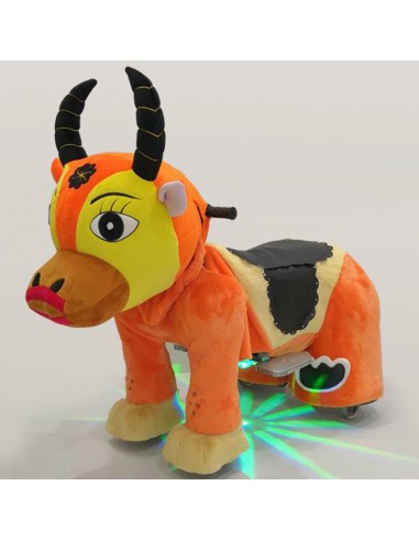 Gele Oranje Os Pluche Elektrische... Gele Oranje Os Pluche Elektrische...