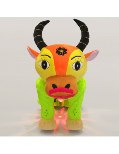 Gele Oranje Os Pluche Elektrische... Gele Oranje Os Pluche Elektrische...