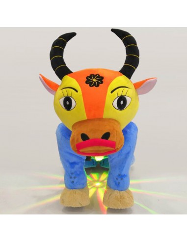 Gele Oranje Os Pluche Elektrische... Gele Oranje Os Pluche Elektrische...