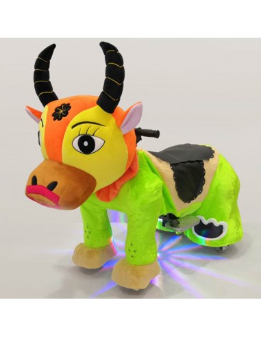 Gele Oranje Os Pluche Elektrische... Gele Oranje Os Pluche Elektrische...