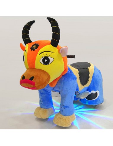 Gele Oranje Os Pluche Elektrische... Gele Oranje Os Pluche Elektrische...