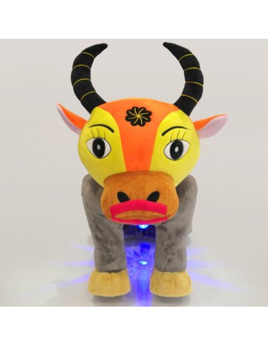 Gele Oranje Os Pluche Elektrische... Gele Oranje Os Pluche Elektrische...