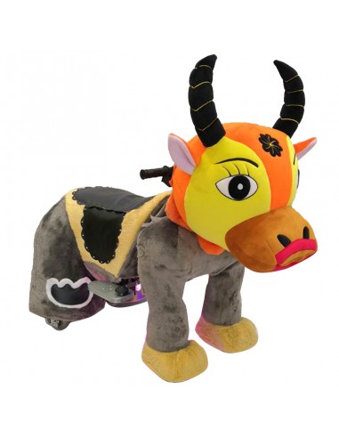 Gele Oranje Os Pluche Elektrische... Gele Oranje Os Pluche Elektrische...