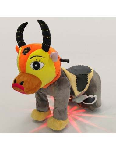 Gele Oranje Os Pluche Elektrische... Gele Oranje Os Pluche Elektrische...