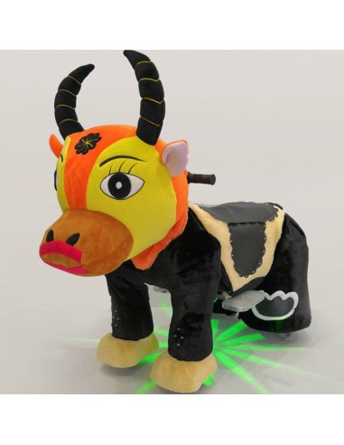 Gele Oranje Os Pluche Elektrische... Gele Oranje Os Pluche Elektrische...