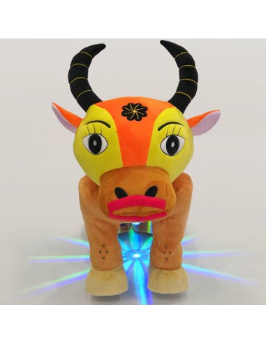 Gele Oranje Os Pluche Elektrische... Gele Oranje Os Pluche Elektrische...