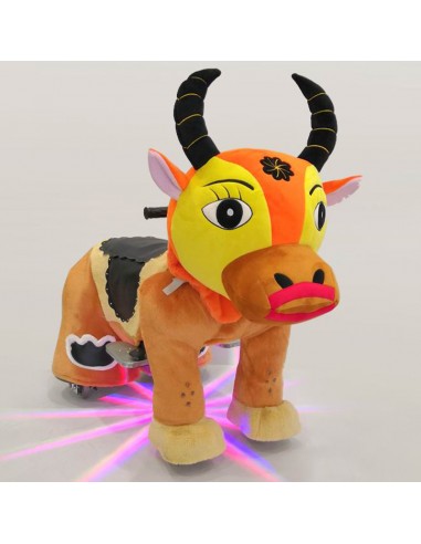 Gele Oranje Os Pluche Elektrische... Gele Oranje Os Pluche Elektrische...