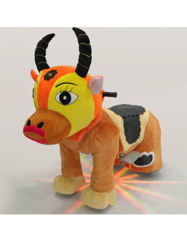 Gele Oranje Os Pluche Elektrische... Gele Oranje Os Pluche Elektrische...