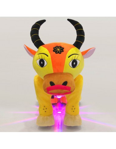 Gele Oranje Os Pluche Elektrische... Gele Oranje Os Pluche Elektrische...