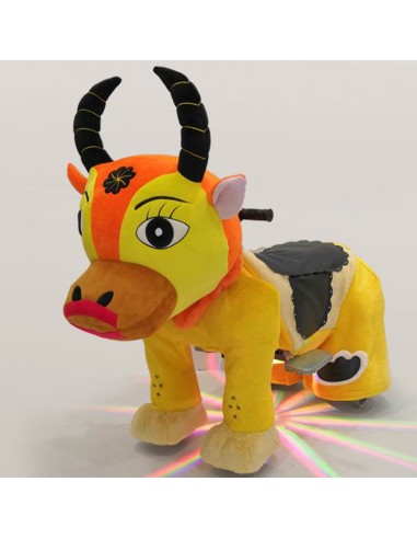 Gele Oranje Os Pluche Elektrische... Gele Oranje Os Pluche Elektrische...