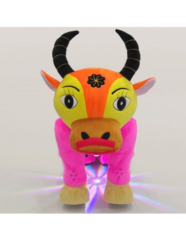 Gele Oranje Os Pluche Elektrische... Gele Oranje Os Pluche Elektrische...