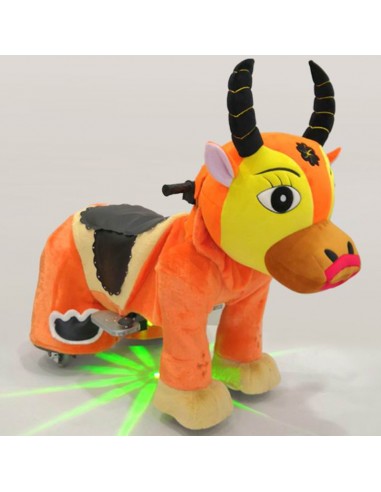 Gele Oranje Os Pluche Elektrische... Gele Oranje Os Pluche Elektrische...