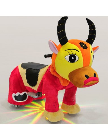 Gele Oranje Os Pluche Elektrische... Gele Oranje Os Pluche Elektrische...