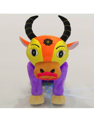 Gele Oranje Os Pluche Elektrische... Gele Oranje Os Pluche Elektrische...