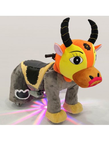 Gele Oranje Os Pluche Elektrische... Gele Oranje Os Pluche Elektrische...