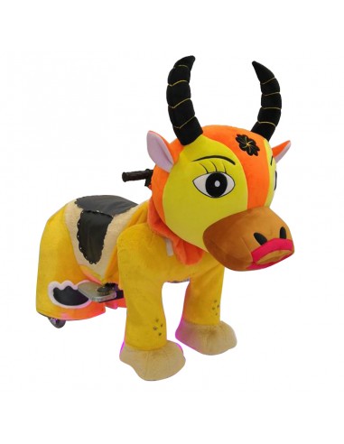 Gele Oranje Os Pluche Elektrische... Gele Oranje Os Pluche Elektrische...