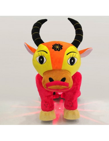 Gele Oranje Os Pluche Elektrische... Gele Oranje Os Pluche Elektrische...