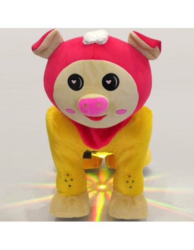 Red Pig Plush Electric Walking Animal...
