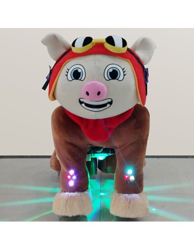 Pig Pilot Hat Plush Electric Walking...