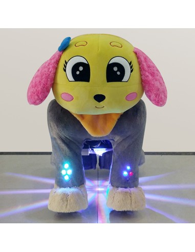 Gele en roze Hond Puppy Pluche... Gele en roze Hond Puppy Pluche...