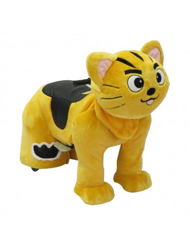 Gele Tiger Pluche Elektrische Lopen... Gele Tiger Pluche Elektrische Lopen...
